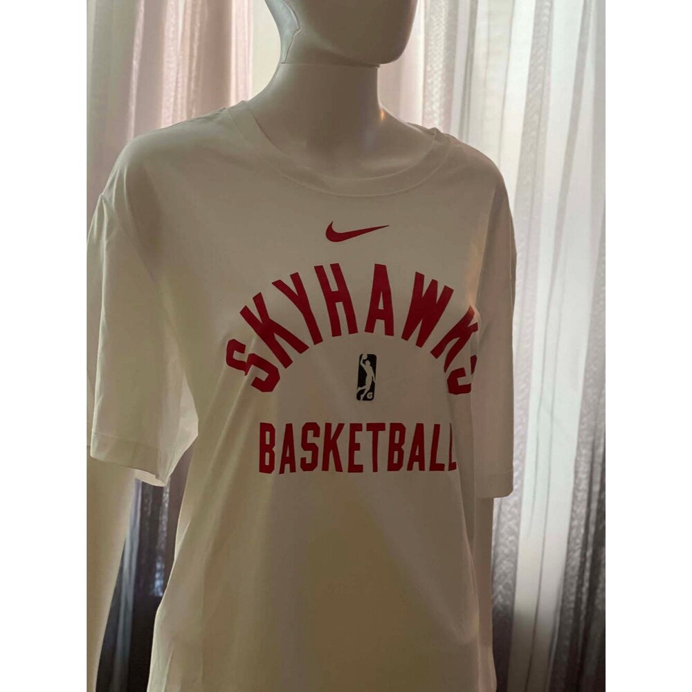 Nike Mens Skyhawks Basketball Graphic T-Shirt White Red Size XL NWT